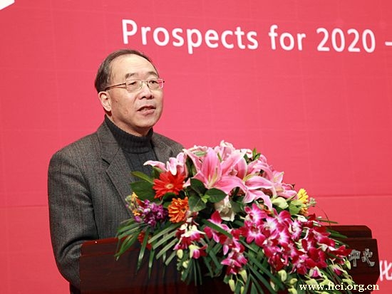 “第八届中国文化产业新年论坛”于2011年1月8日-9日在北京召开。上图为北京大学文化产业研究院院长叶朗。
